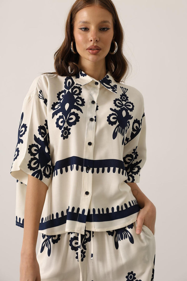 Blue Stylish Floral Set For Spring Summer