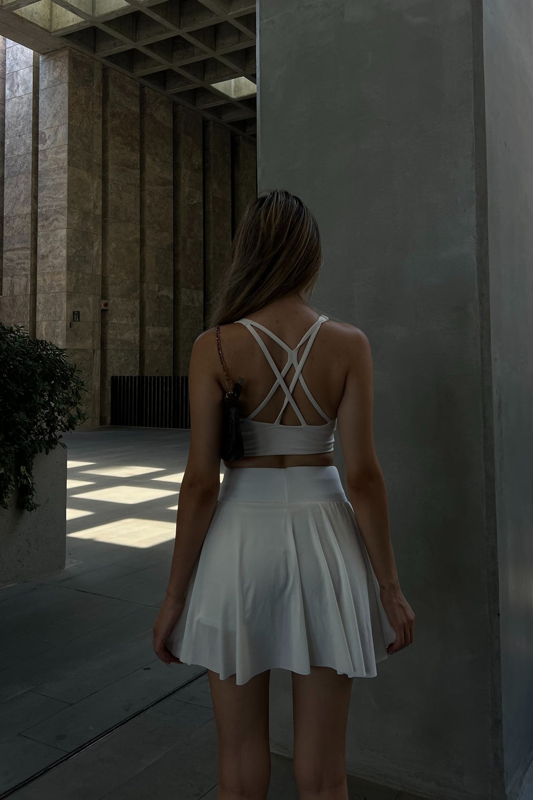 White High-Waist Pocket Mini Skirt