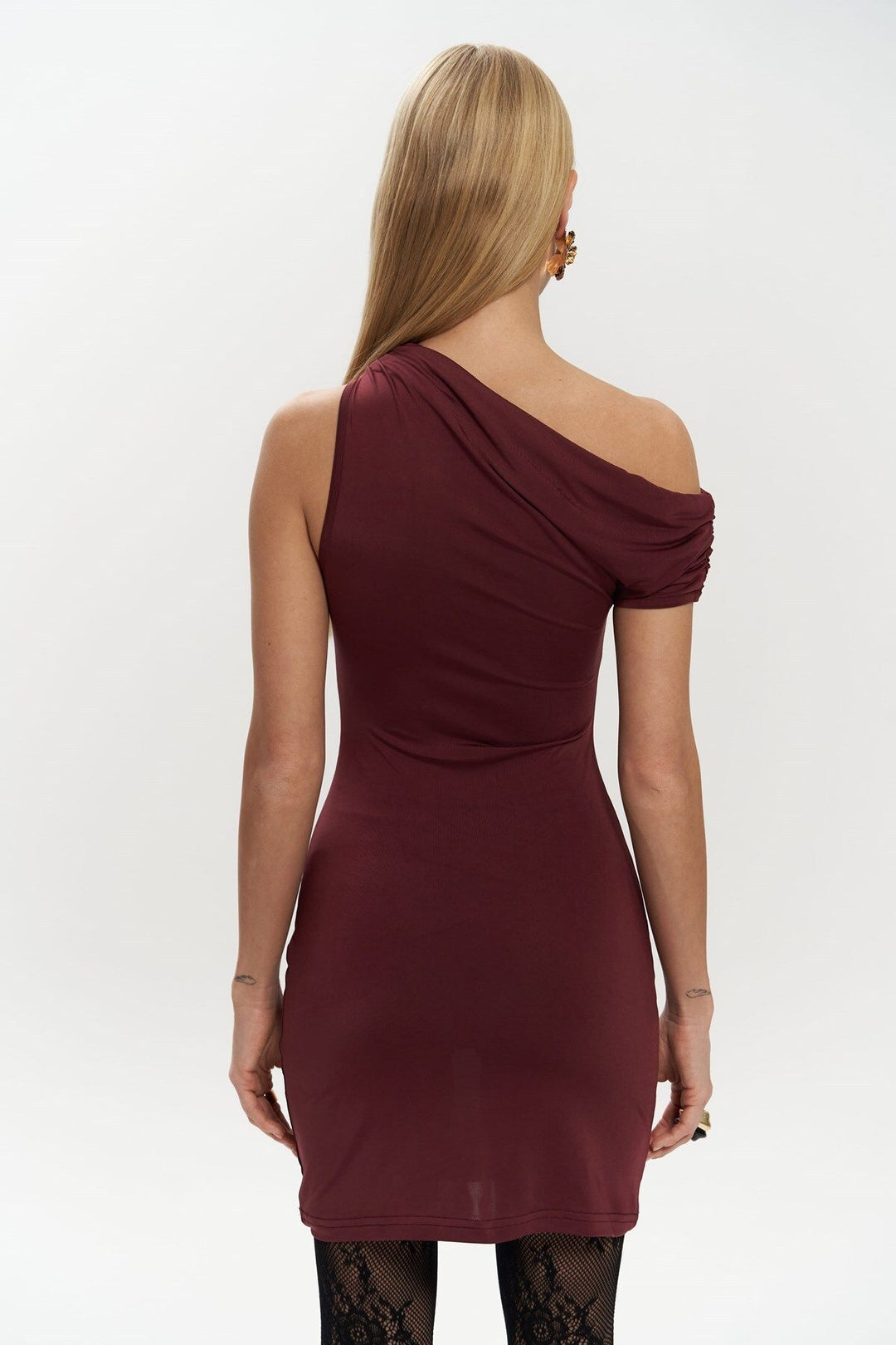 Sheer Burgundy Mini Dress