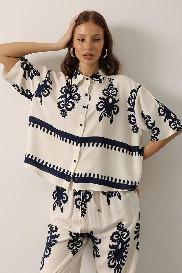 Blue Stylish Floral Set For Spring Summer