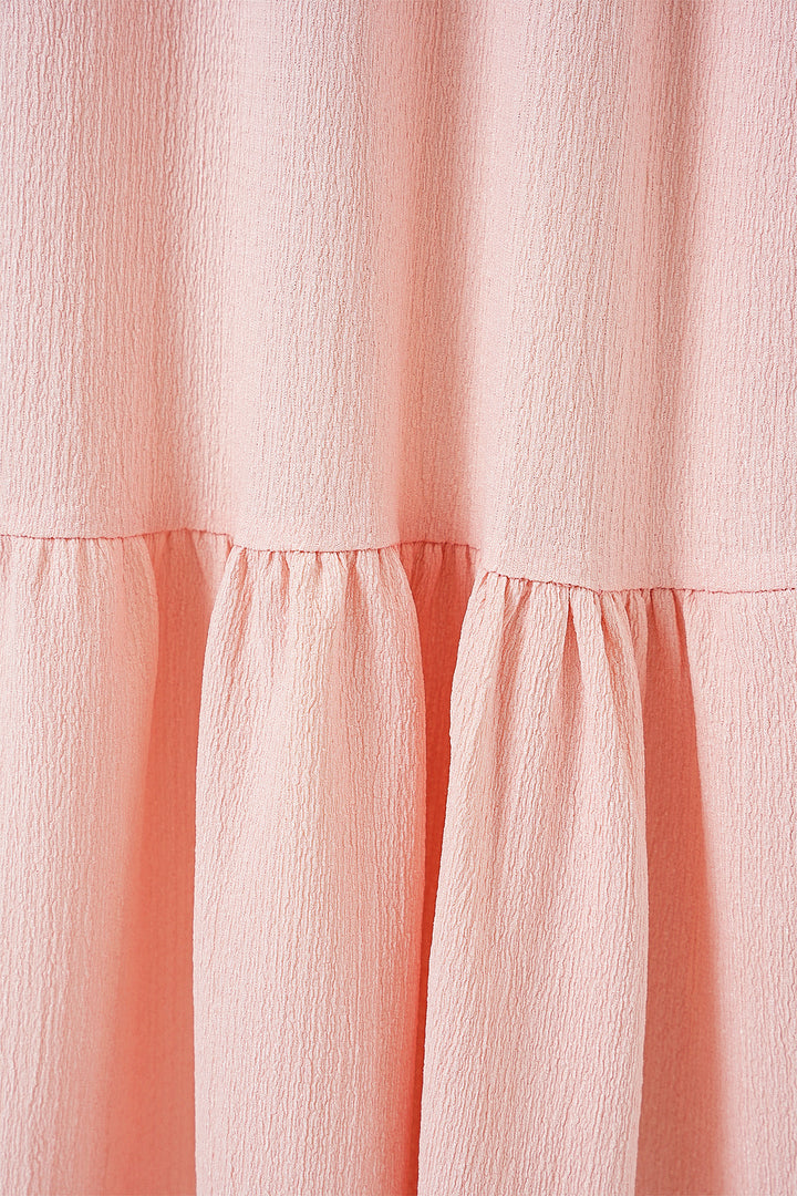 Blush Flow High-Waist Layered Maxi Skirt