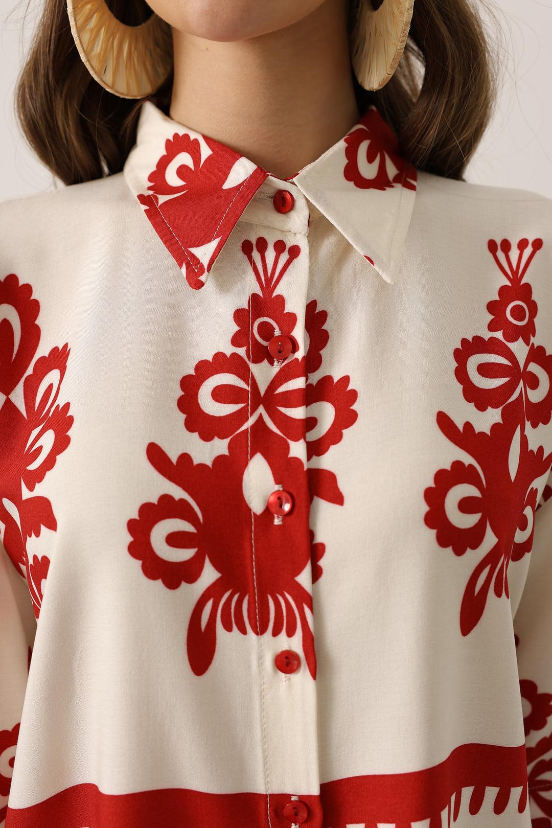 Red Stylish Floral Set For Spring Summer