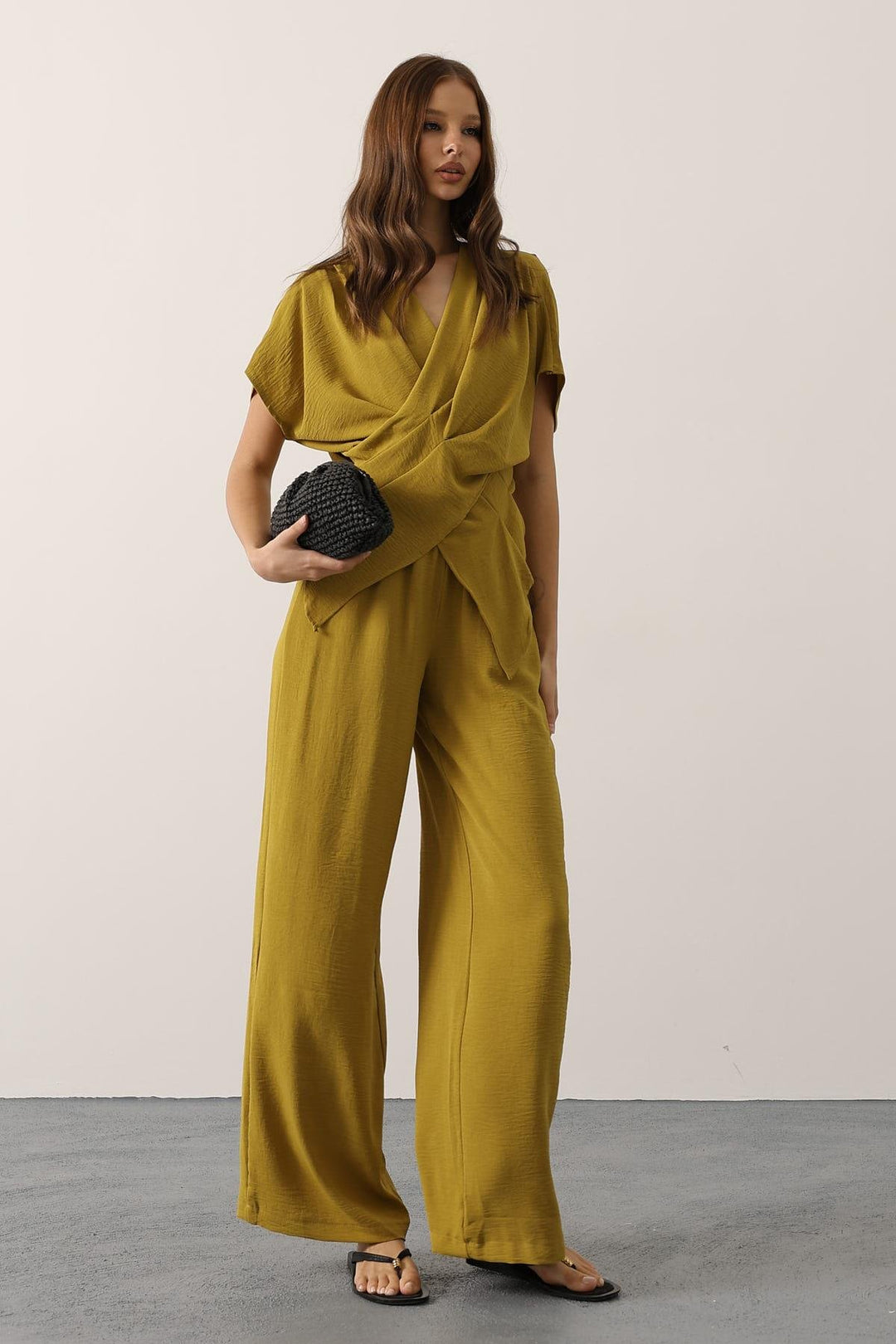 Khaki Elegant Casual & Formal Two-Piece Set