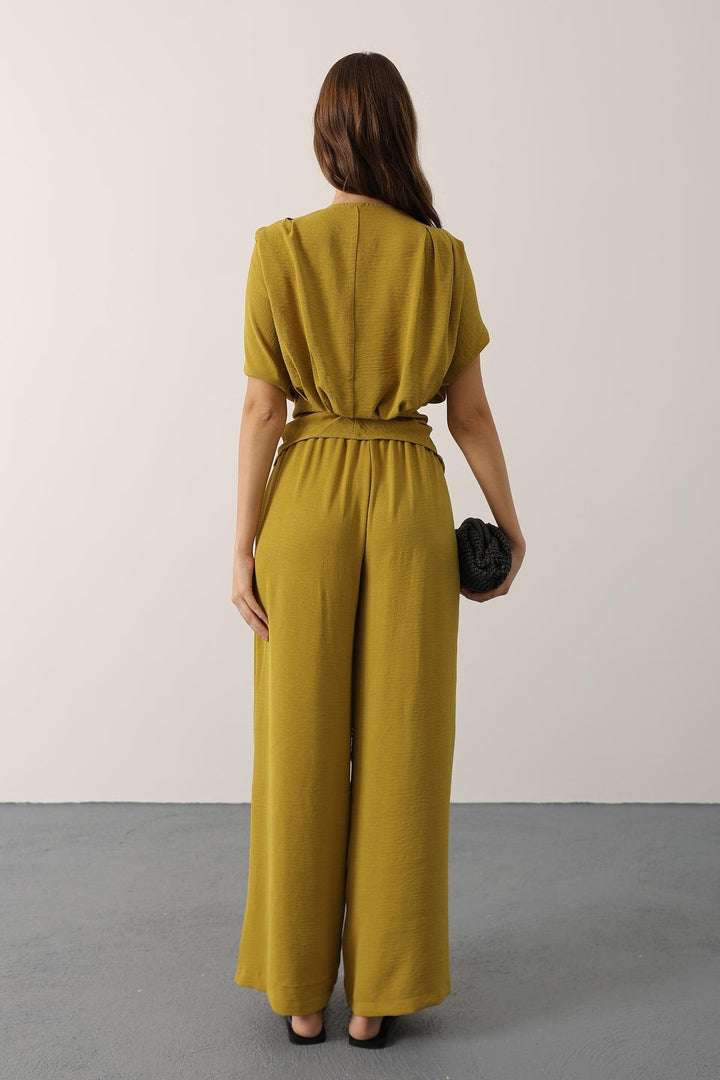 Khaki Elegant Casual & Formal Two-Piece Set